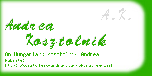 andrea kosztolnik business card